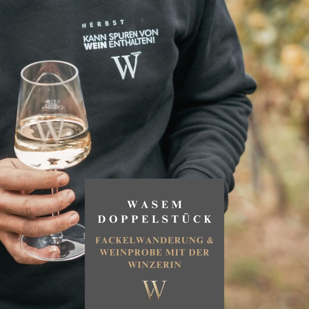 Fackelwanderung durch die Weinberge mit Weinprobe beim Weingut Wasem Doppelstück in Ingelheim.